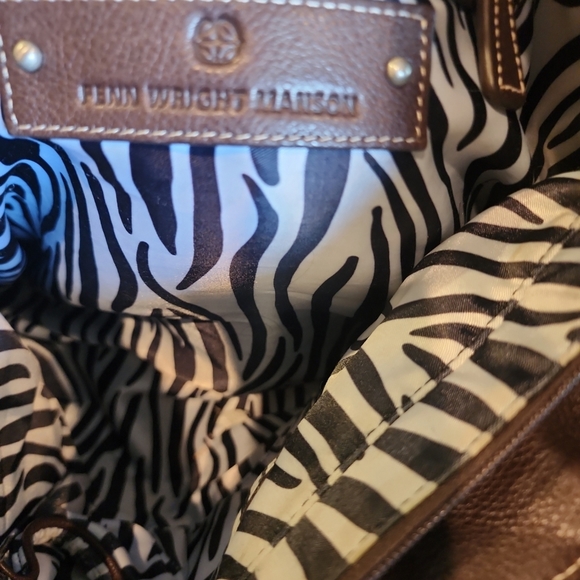 STUNNING BROWN LEATHER STUDDED BAG FROM *FENN WRIGHT MANSON EUC - Picture 8 of 10